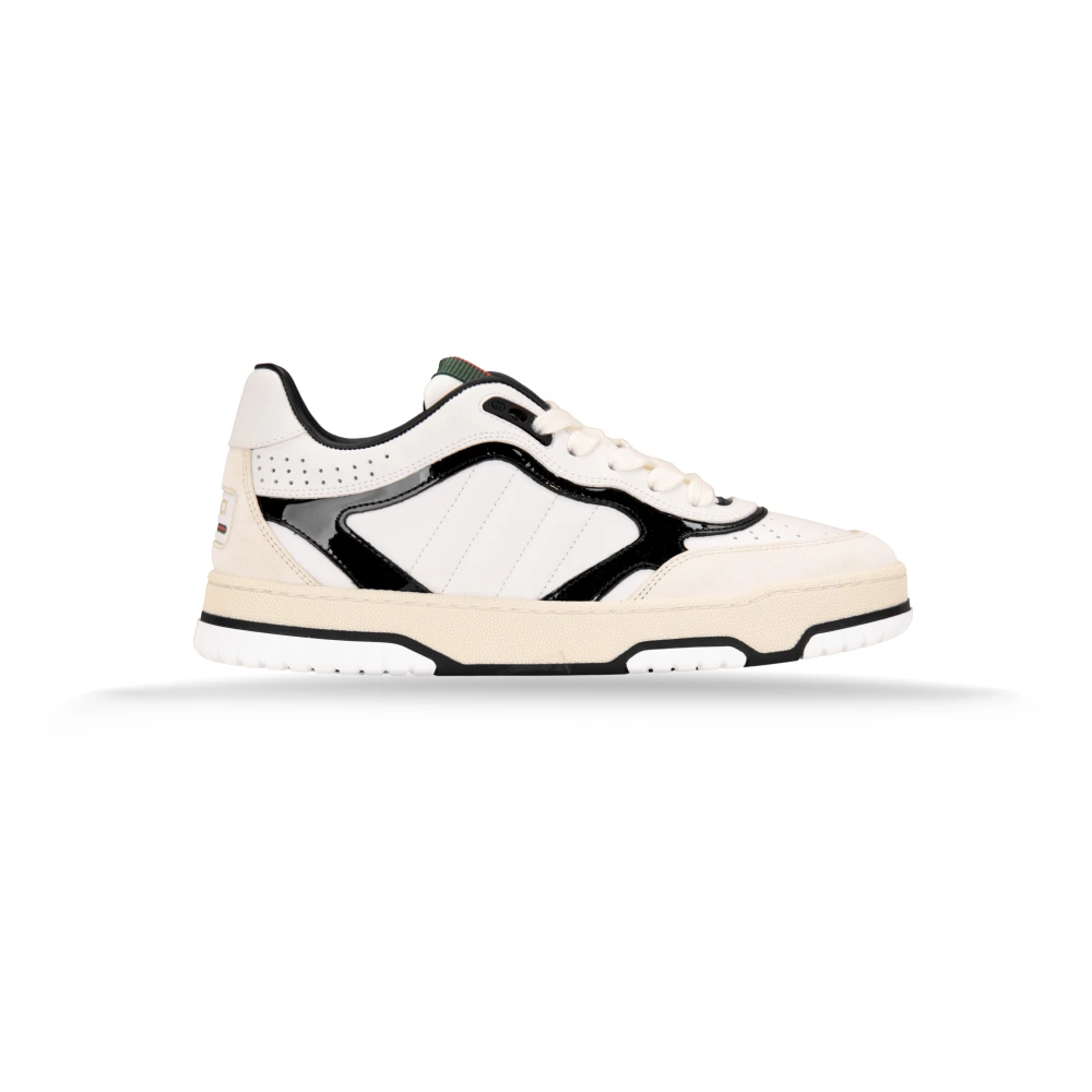Gucci Geperforeerde Sneaker met Ronde Neus Dames Schoenen Wit