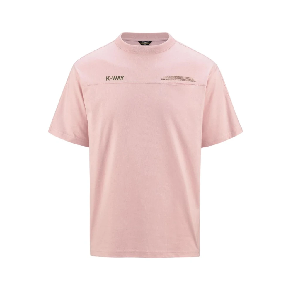 K-way Geest Lettering Zak T-shirt Pink Heren