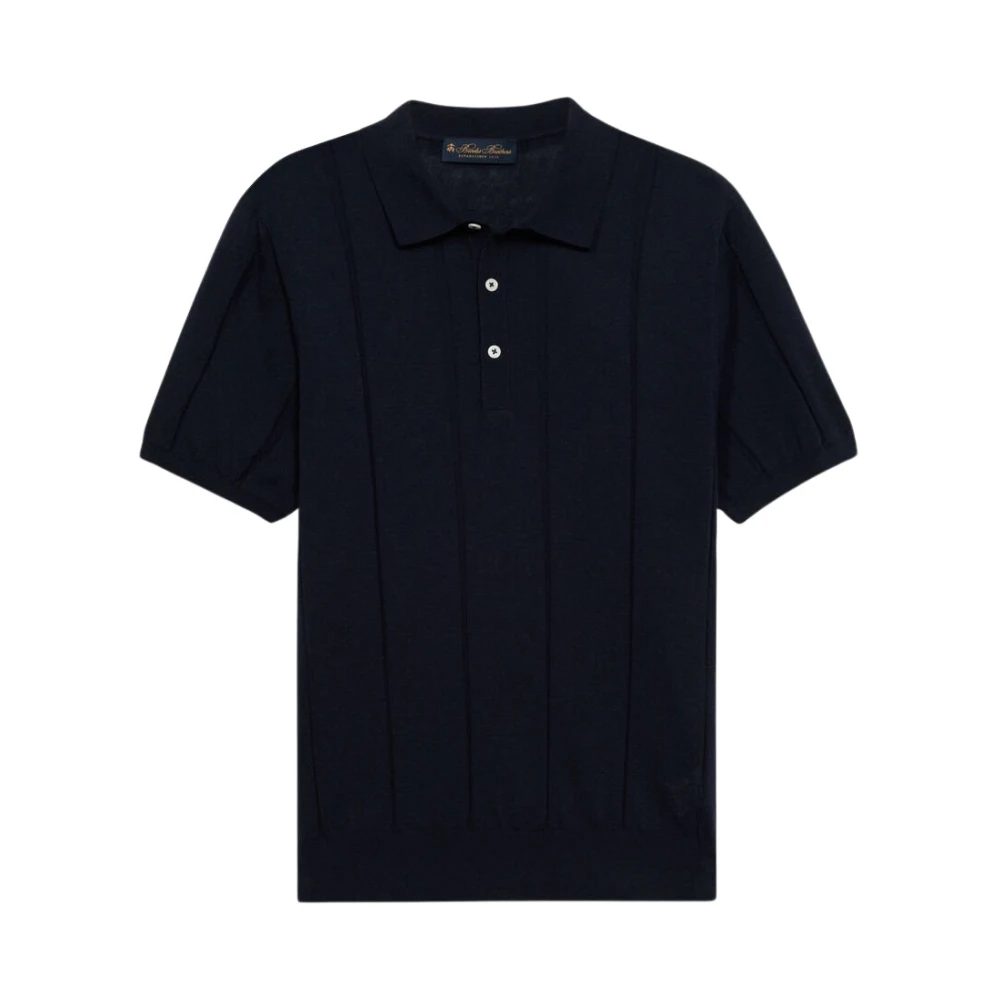 Brooks Brothers Men's Blue Polo Shirts, 2XL, Cotton-Linen Knit Polo