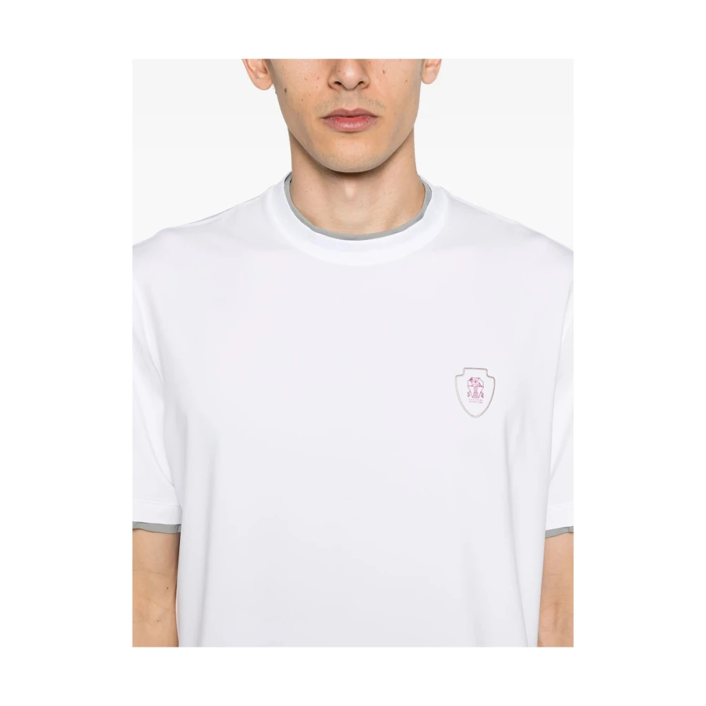 BRUNELLO CUCINELLI Witte Crew Neck T-shirt White Heren