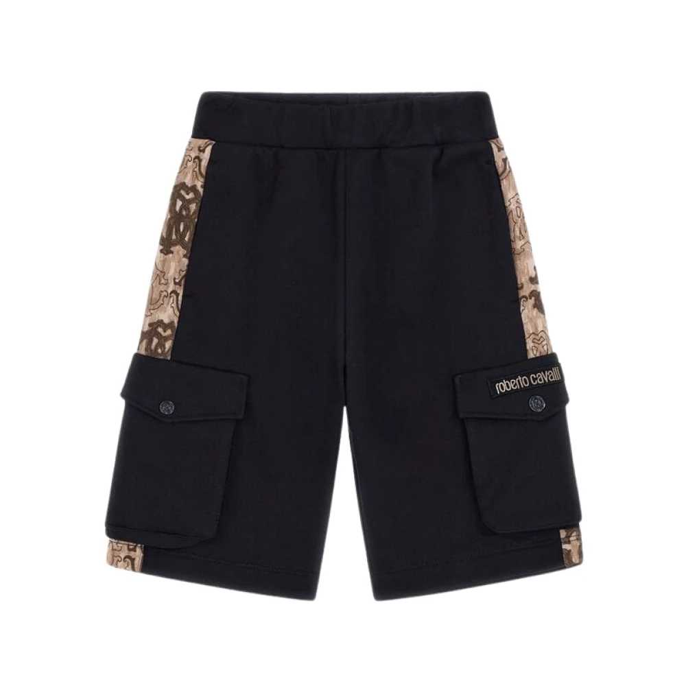 Roberto Cavalli Black Shorts, Male, 6 Y, Logo Shorts