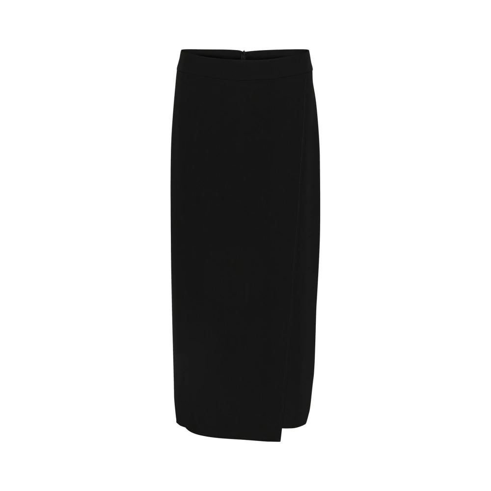 Kaffe Elegante zwarte diepe rok met split Black Dames