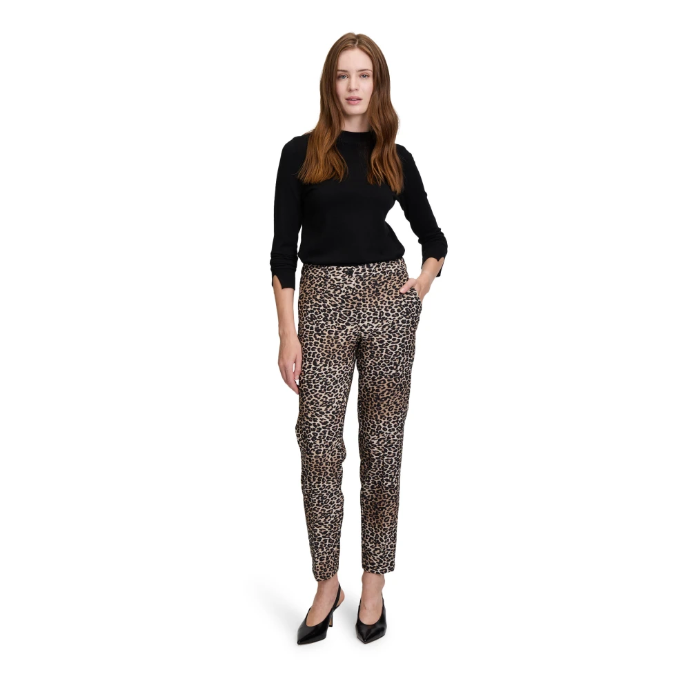 Betty Barclay Moderne zakelijke broek met dierenprint Multicolor Dames