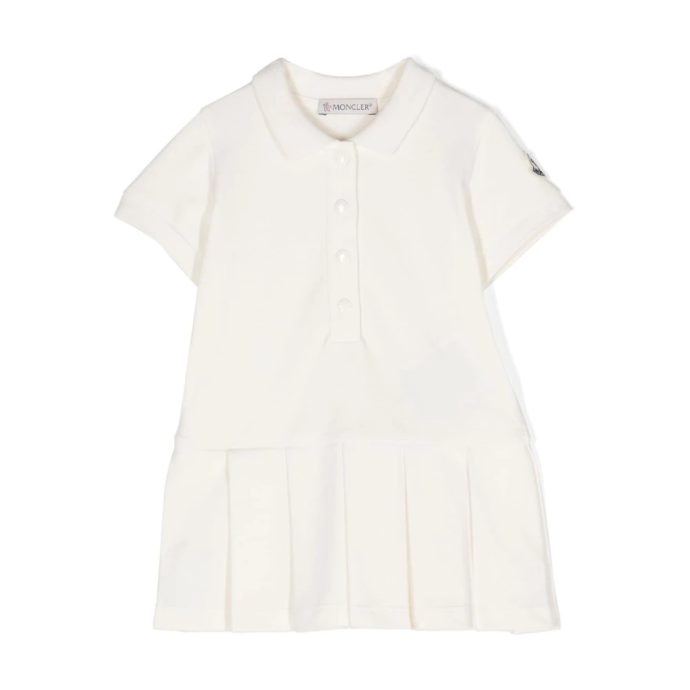 Moncler Cotton Piquet Polo Shirt Dress for Girls in White, Size: 18/24M - Image 2