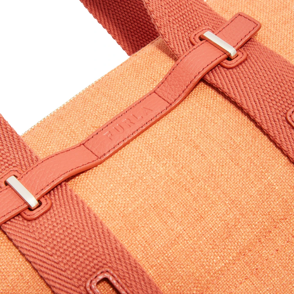 Furla Canvas Tote Tas met Verstelbare Banden White Dames
