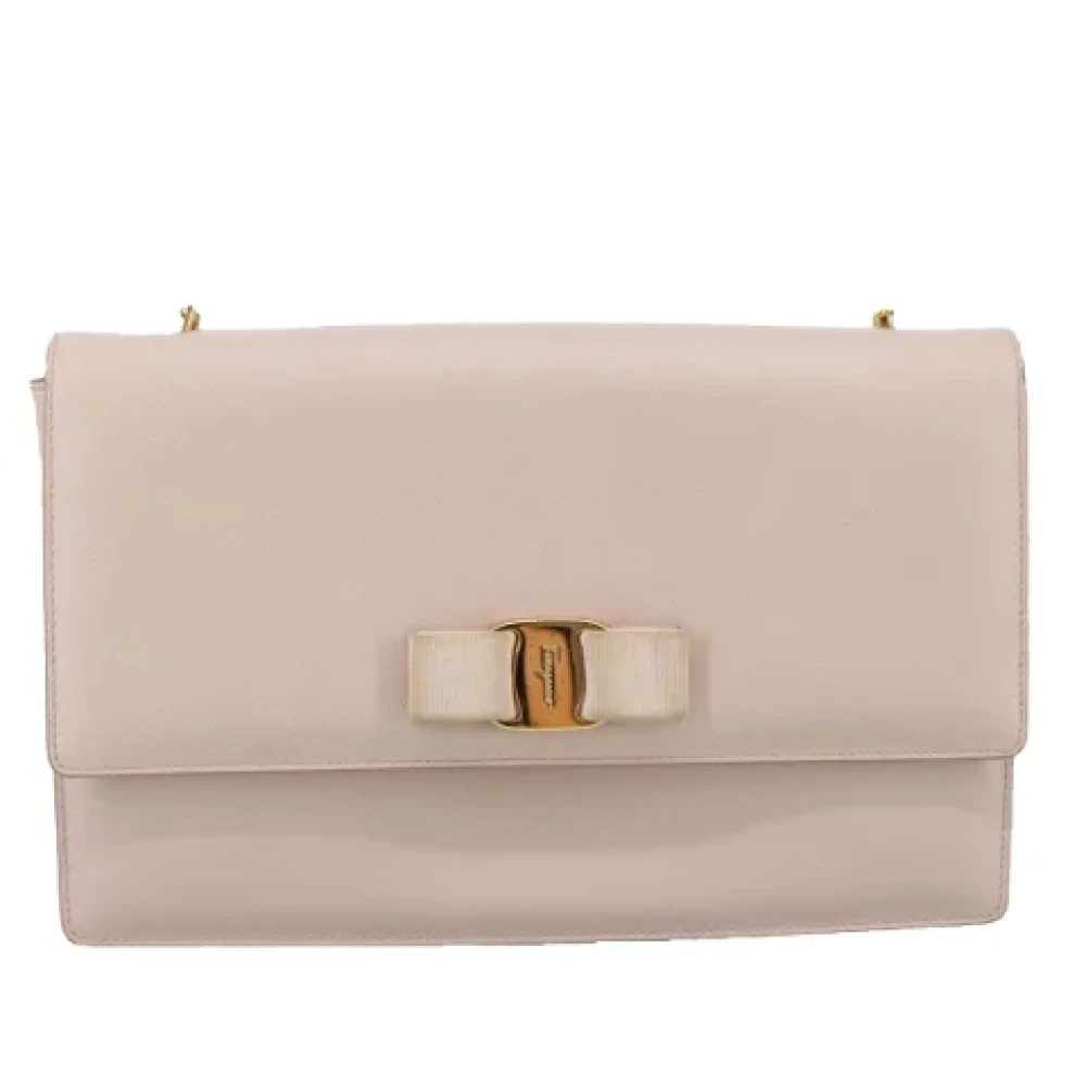 Salvatore Ferragamo Pre-owned Leather shoulder-bags Pink Dames