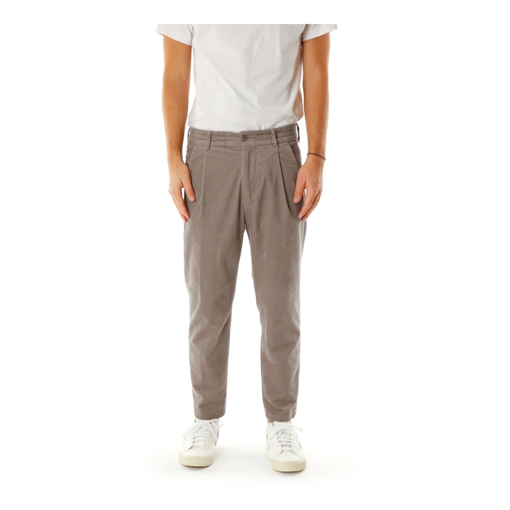 drykorn Tapered Fit Broek met Plooien Beige Heren