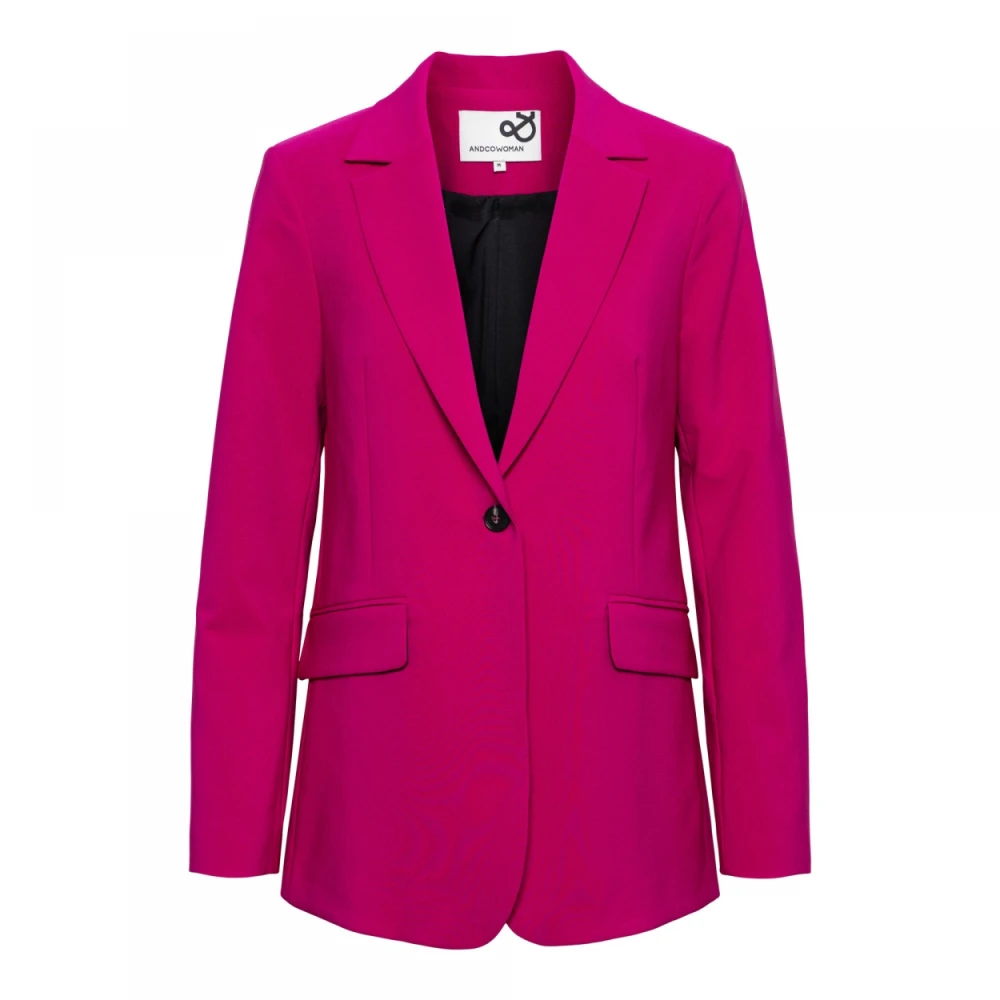&Co Woman Comfortabele Lange Claire Blazer Pink Dames