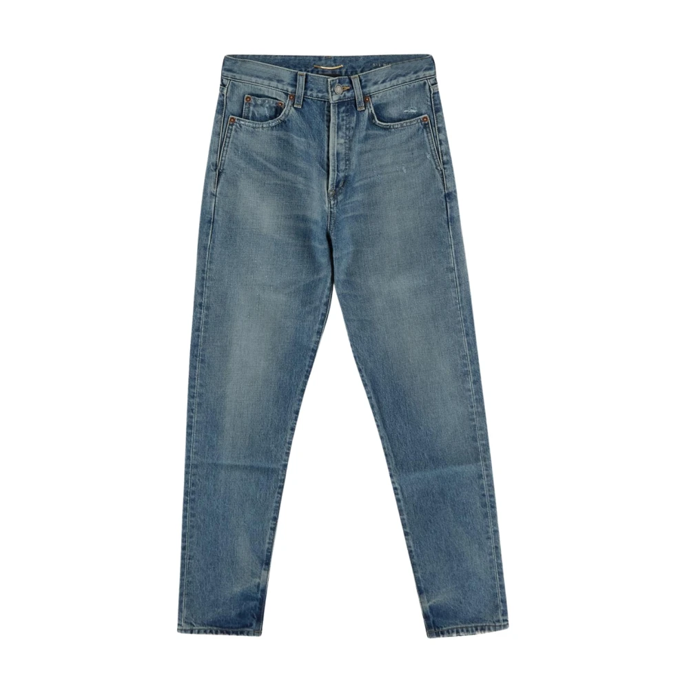Saint Laurent Slim Fit Denim Jeans Blue Dames