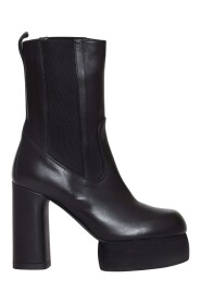 srivaletto Soap Chelsea in pelle nera tacco