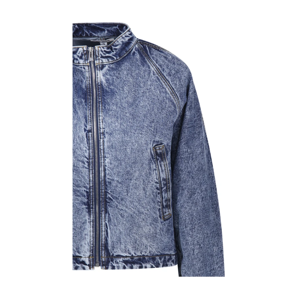 Alaïa Denim Ronde Jack in Blauwe Sneeuw Blue Dames