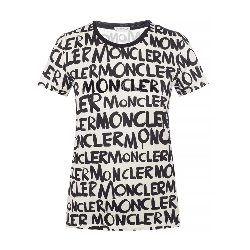 Moncler Mönstrad t-shirt Beige Dam