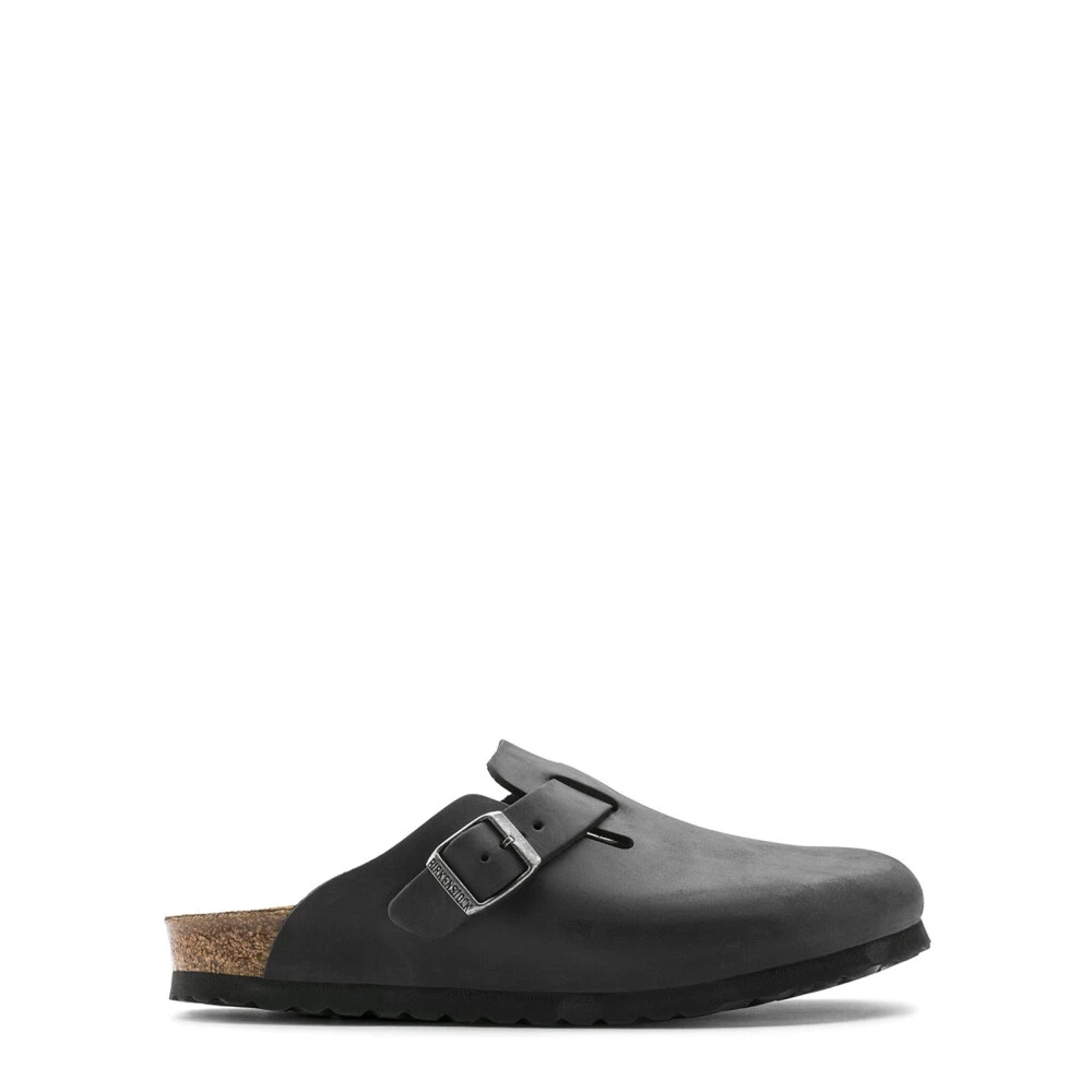 Birkenstock Women's Black Boston Oiled Leather Clogs