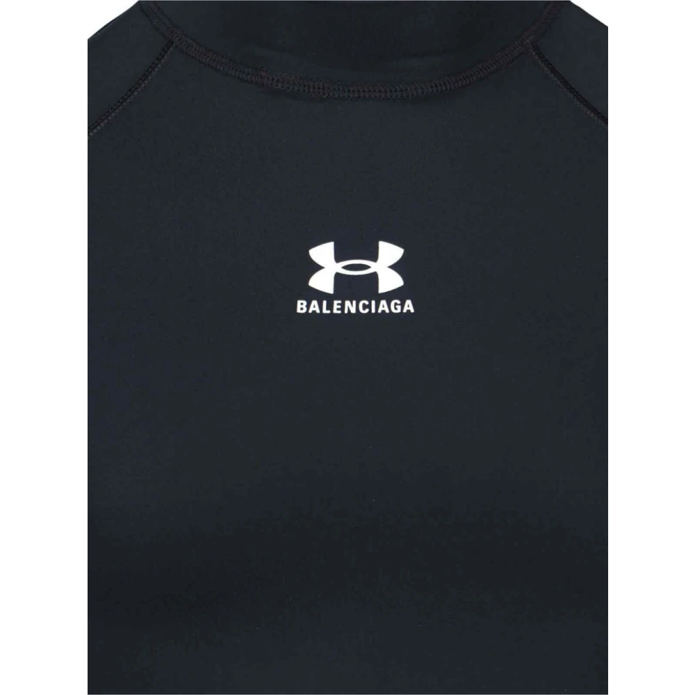Balenciaga Zwart Logo Front T-shirt Black Heren
