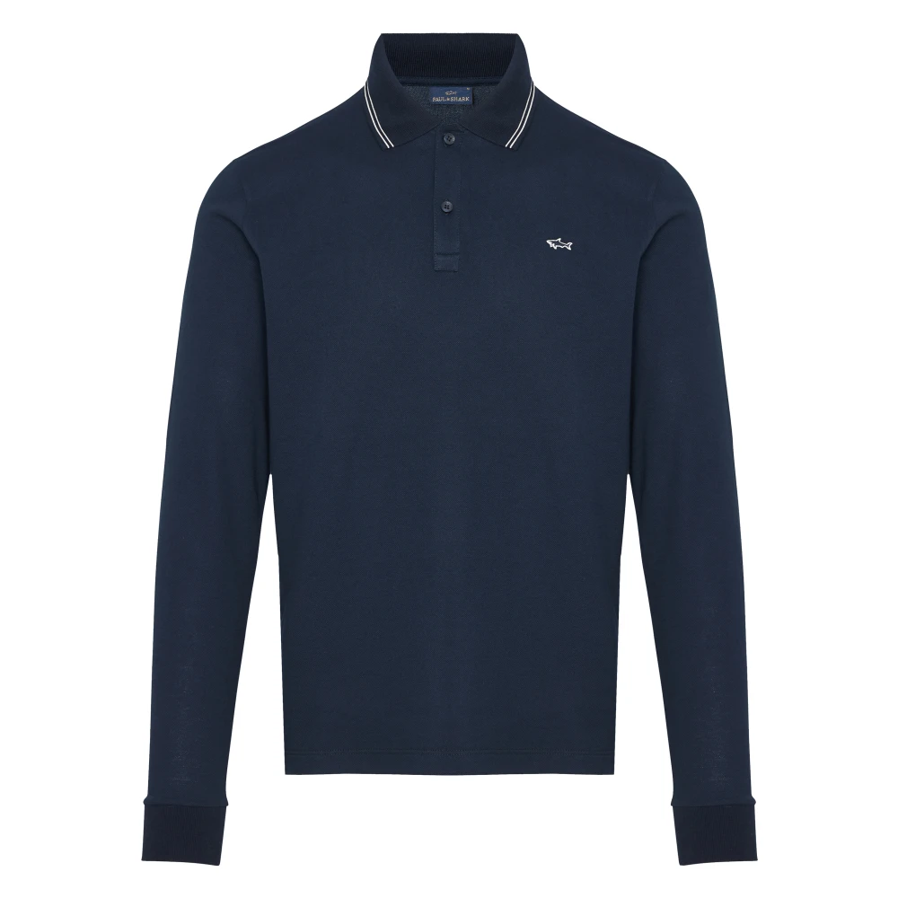 PAUL & SHARK Geborduurd Logo Katoenen Poloshirt Blue Heren