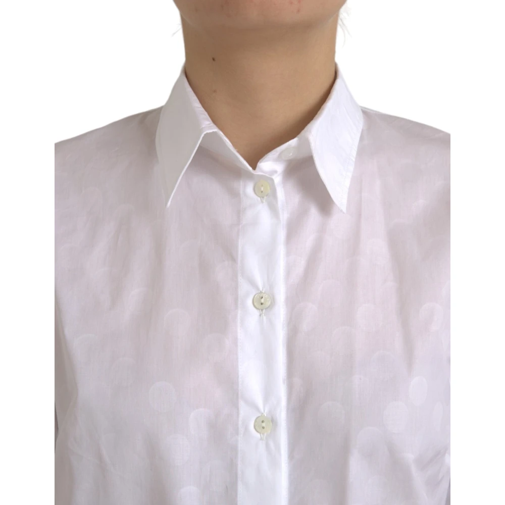Dolce & Gabbana Wit Poloshirt met Kraag White Dames
