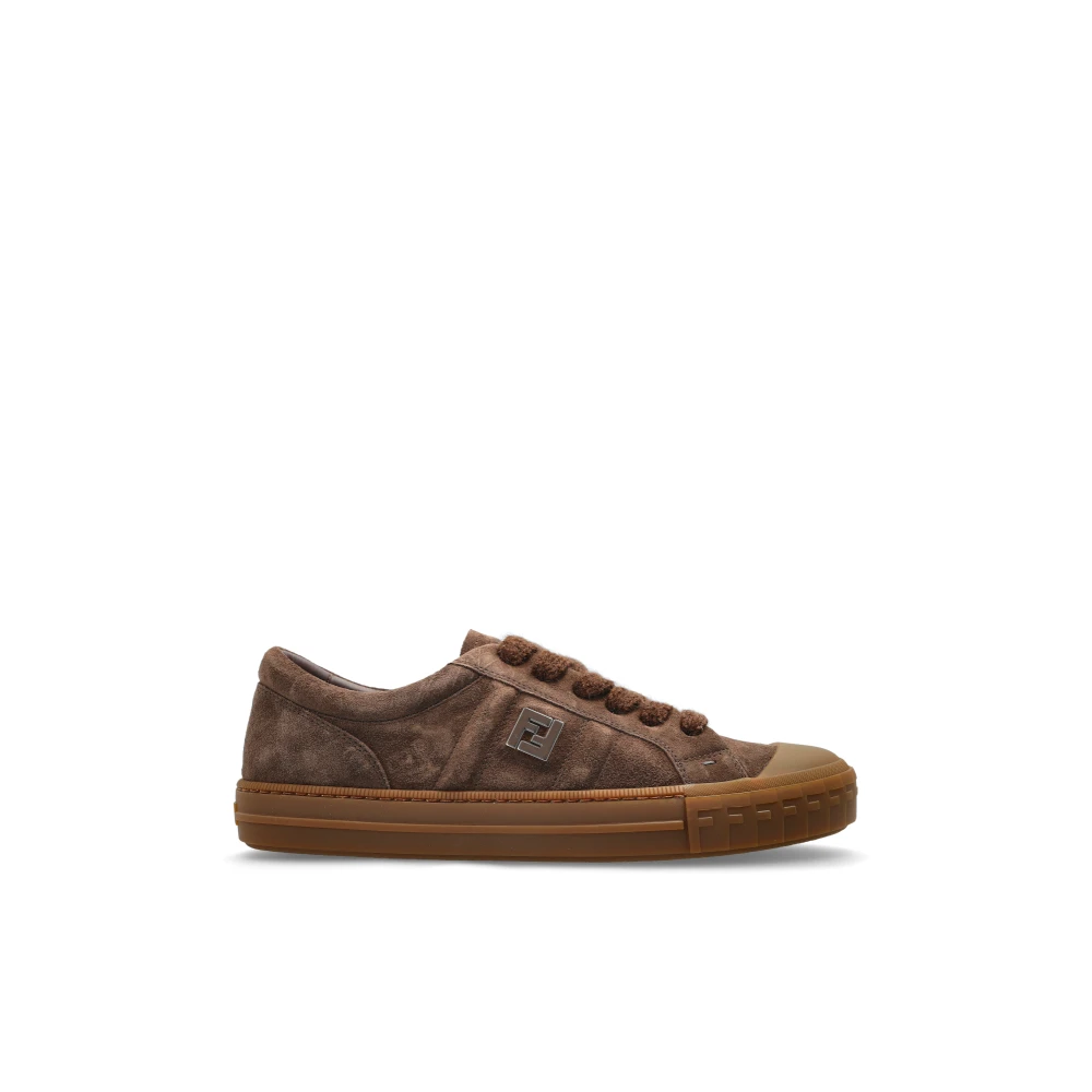 Fendi Men's Brown Sneakers, 7 Uk, Domino Trainers