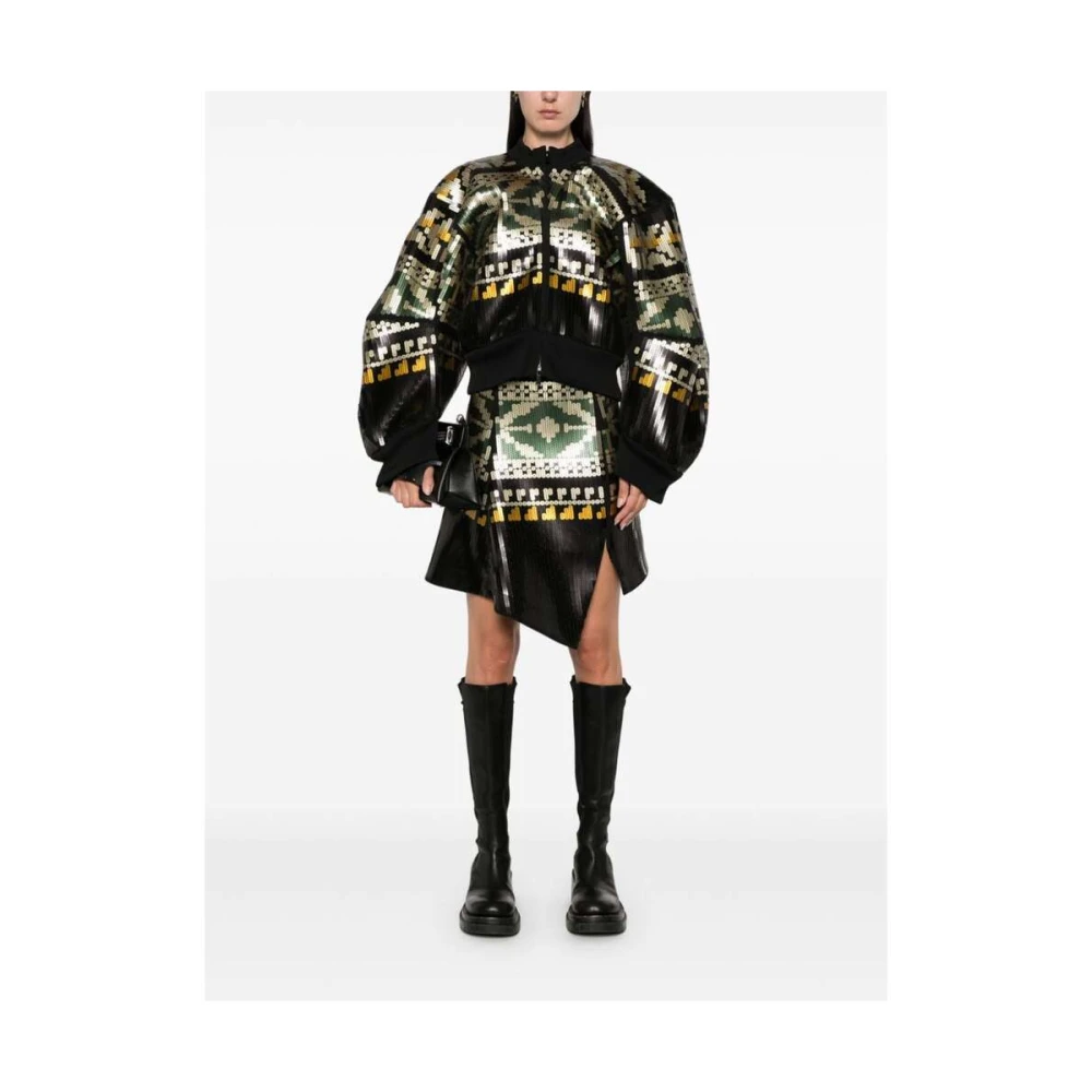 Sacai Pailletversierde Asymmetrische Rok Multicolor Dames