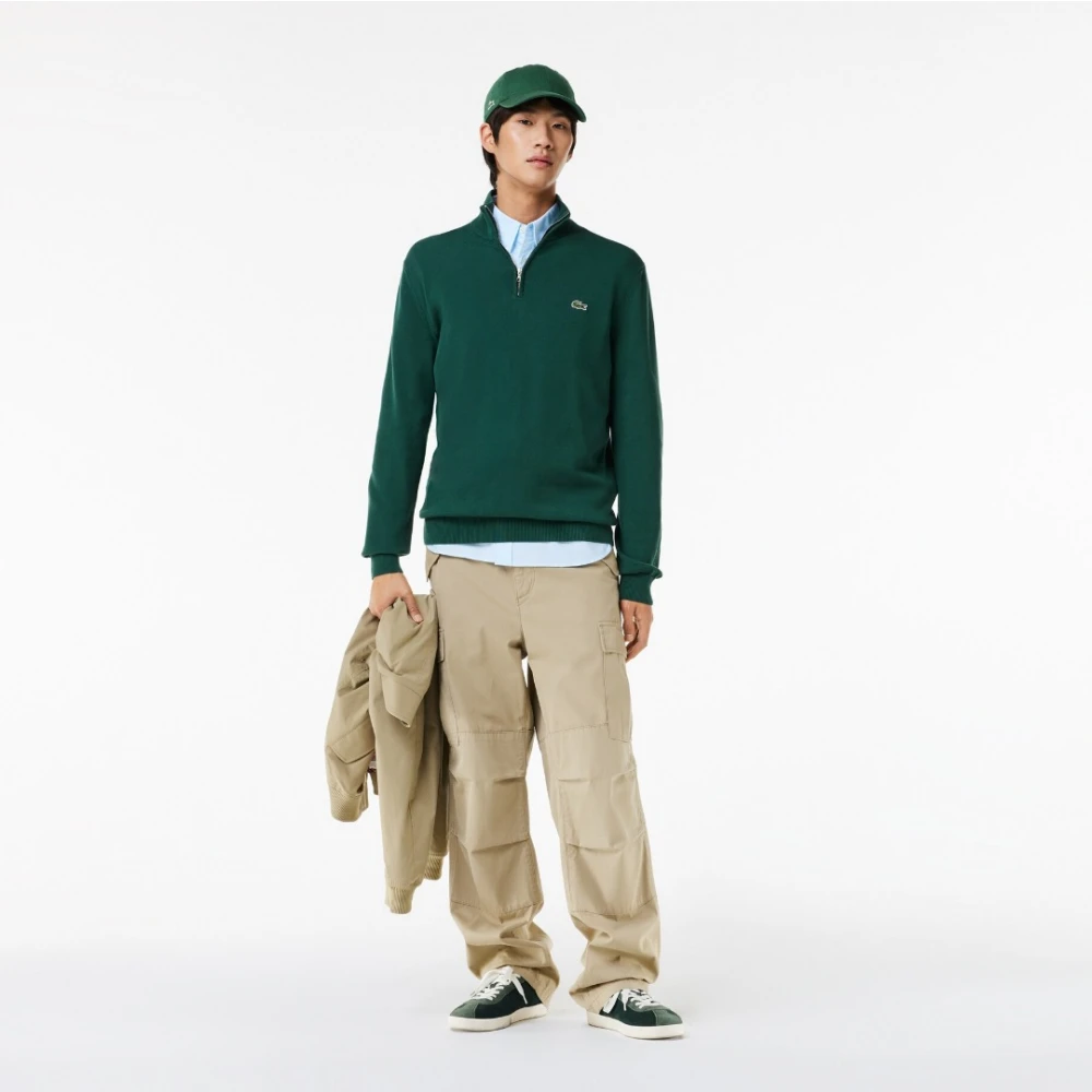 Lacoste Elegante Zip-Up Sweater voor de winter Green Heren
