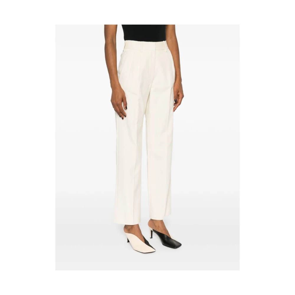 Blazé Milano Katoenen Corduroy Plooibroek White Dames