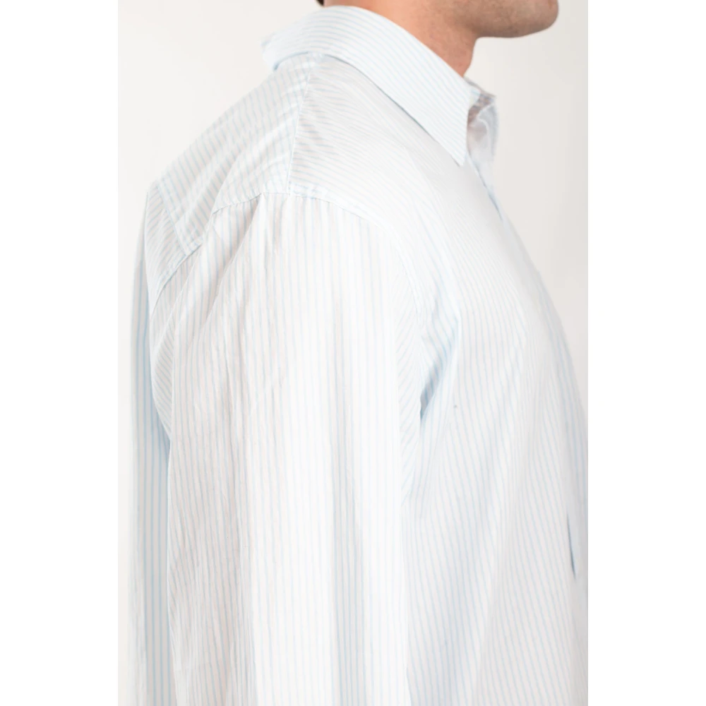 Lacoste Gestreept Croc Badge Shirt Gray Heren