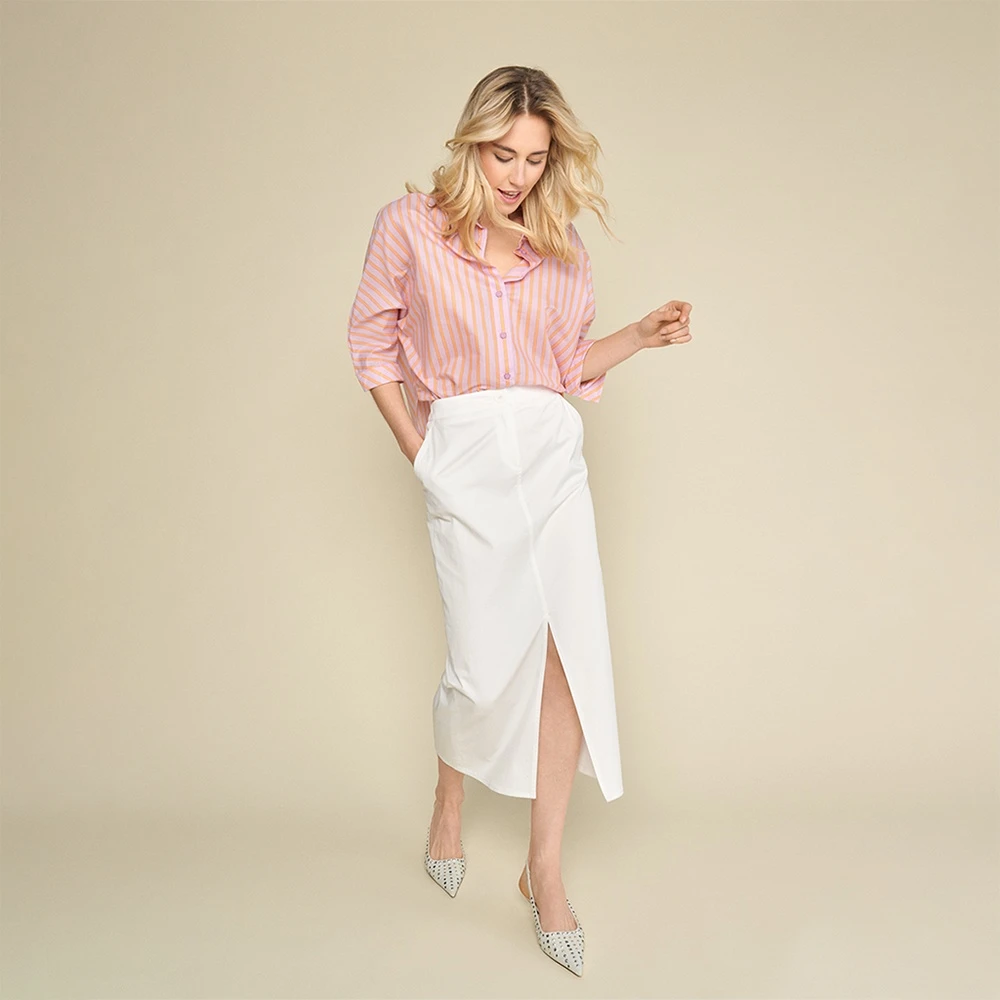 Marie Méro Gestreepte Viscose Blouse met Lange Mouwen Multicolor Dames