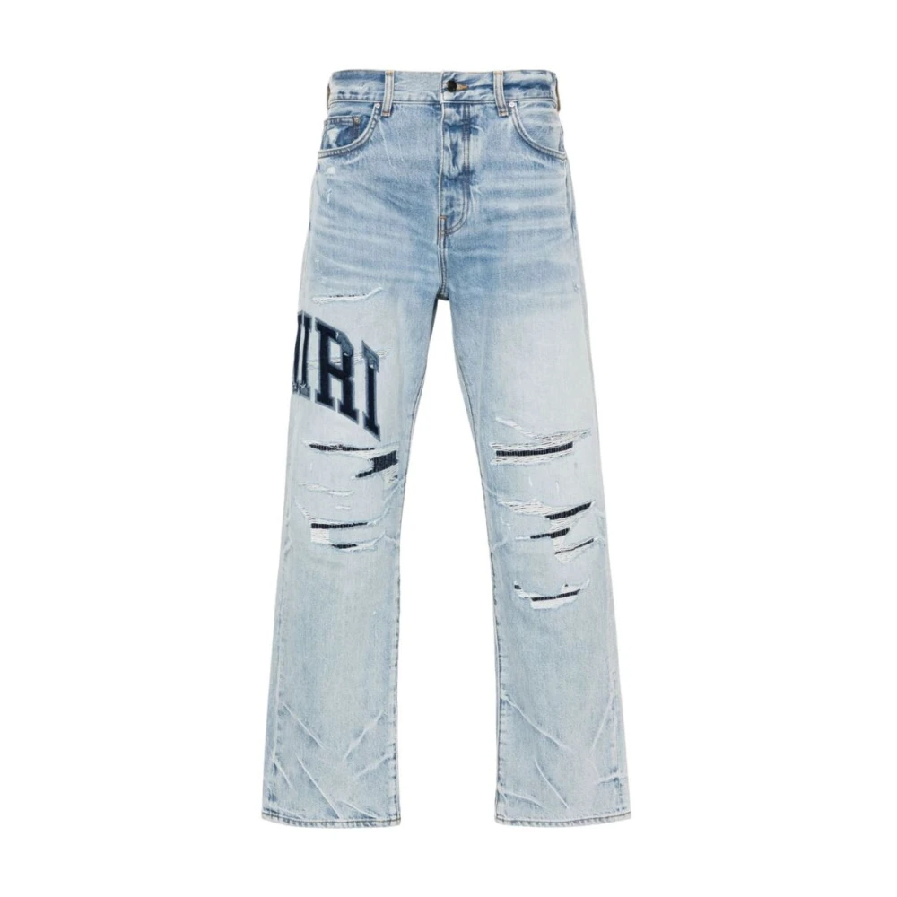 Amiri Lichtblauwe Distressed Denim Jeans Blue Heren