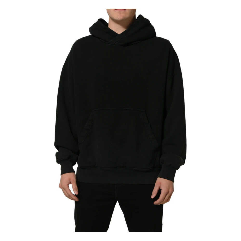 Dolce & Gabbana Black Pullover Hoodie Sweatshirt - Male - Hoodies - L - Sweatshirts & Hoodies