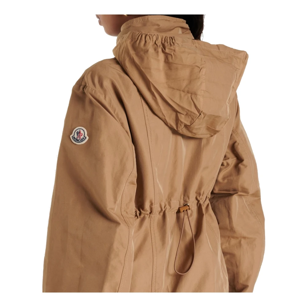 Moncler Snap Button Blend Jas met Zakken Brown Dames