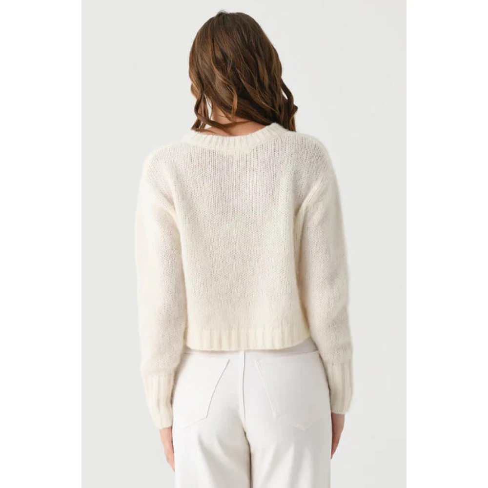 Loveshackfancy Boogontwerp Alpaca-Wol Pullover Trui White Dames