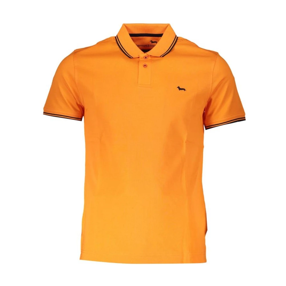 Harmont & Blaine Men's Orange Contrast Detail Polo Shirt