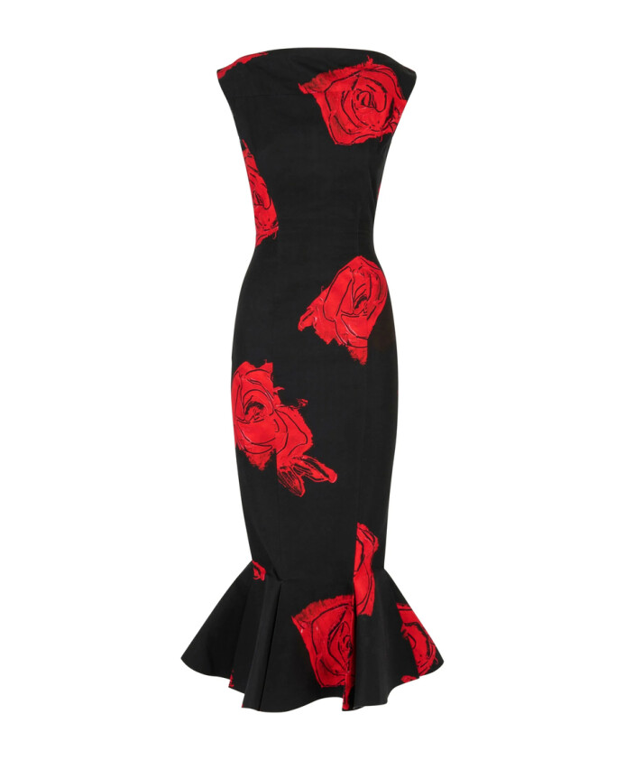 floral-print-sleeveless-flared-hem-dress