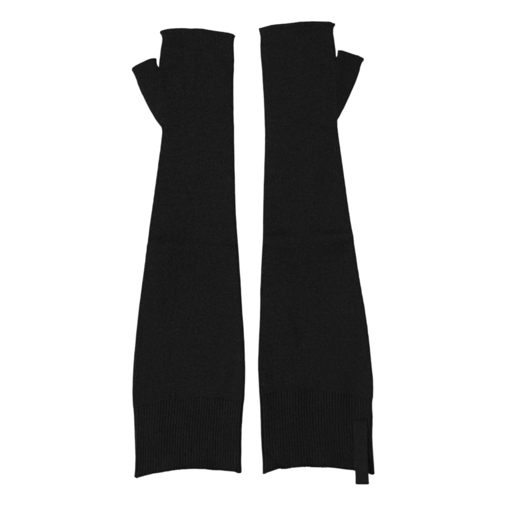 Dolce & Gabbana Vrouw Zwart Accessoires Dames, One Size, Wol, Gebreide Vingerloze Handschoenen