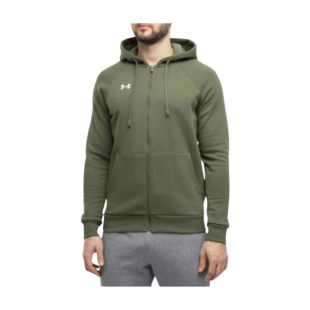 Under Armour Men's Green Zip-Throughs, L, Rival Fleece Full-Zip Hoodie