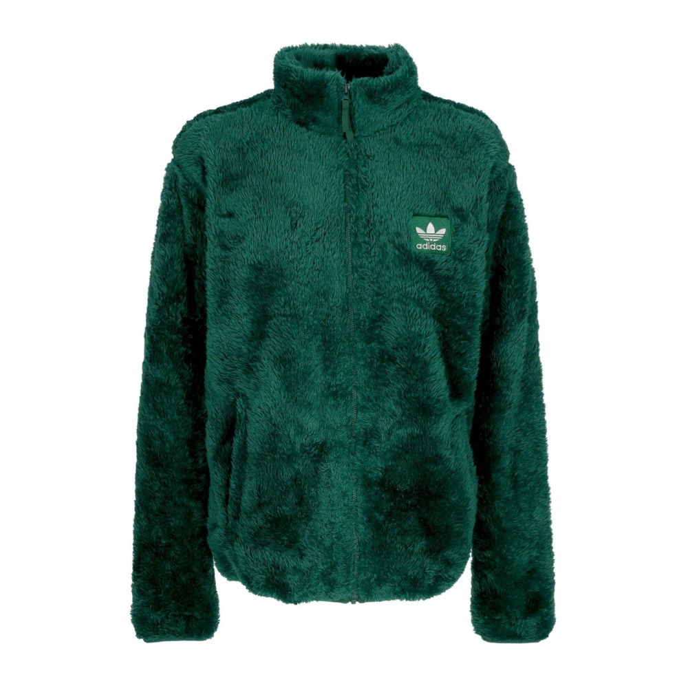 Adidas Fluffy Fleece Track Jacket Green Heren