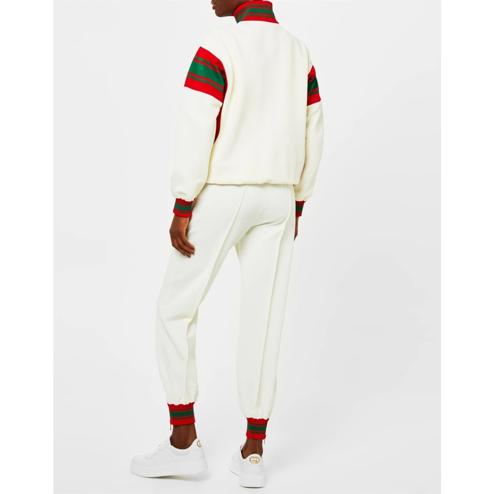 Gucci Logo Zip-Up Track Jacket Almond White Dames