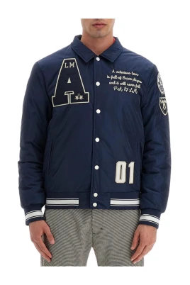 Blå Polyester Bomberjacka