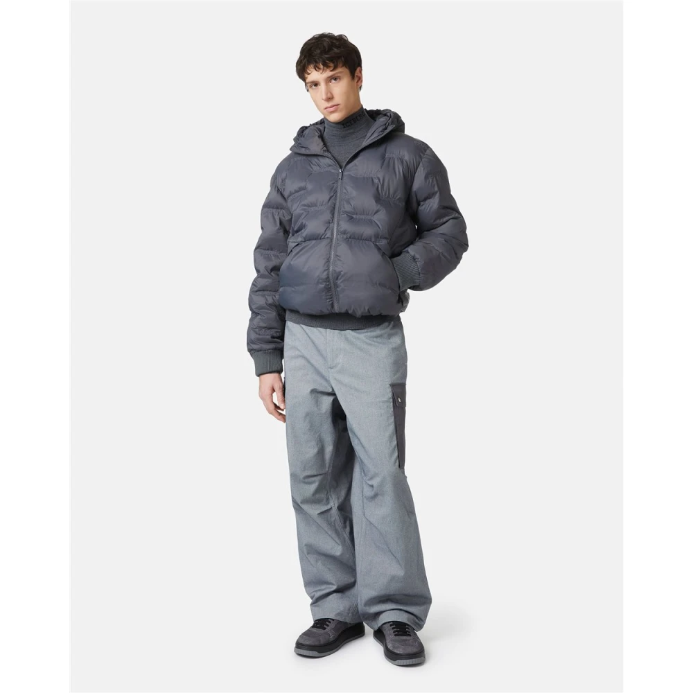 Iceberg Nylon jack met allover logo Gray Heren