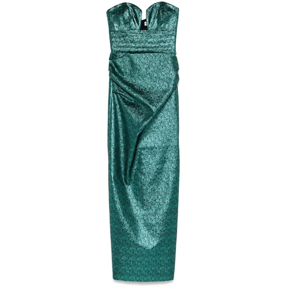 Rebecca Vallance Teal Blauwe Strapless Column Jurk Blue Dames