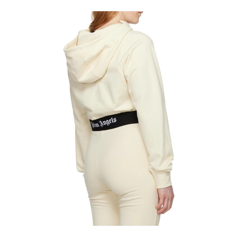 Palm Angels Geknipte hoodie voor vrouwen Beige Dames