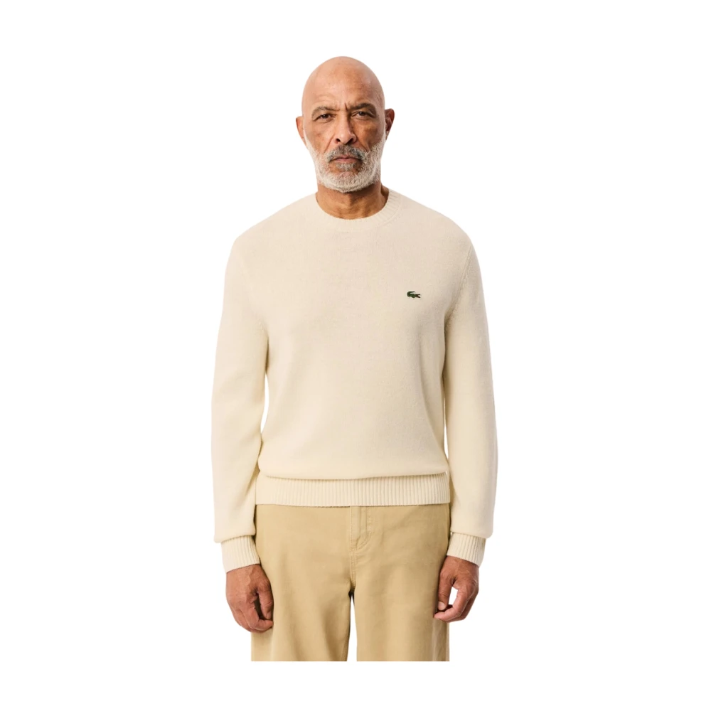 Lacoste Ronde hals trui Beige Heren