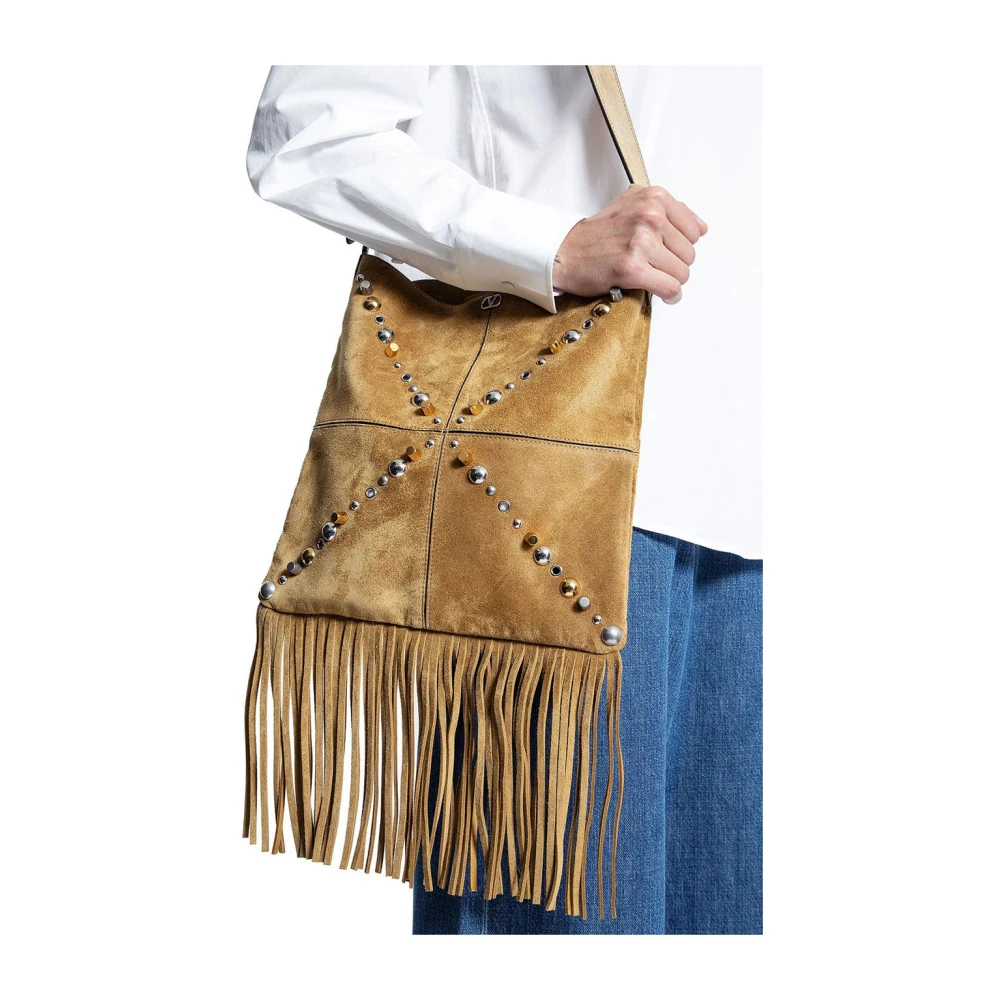 Valentino Garavani Stijlvolle Crossbody Tas in Rood Beige Dames