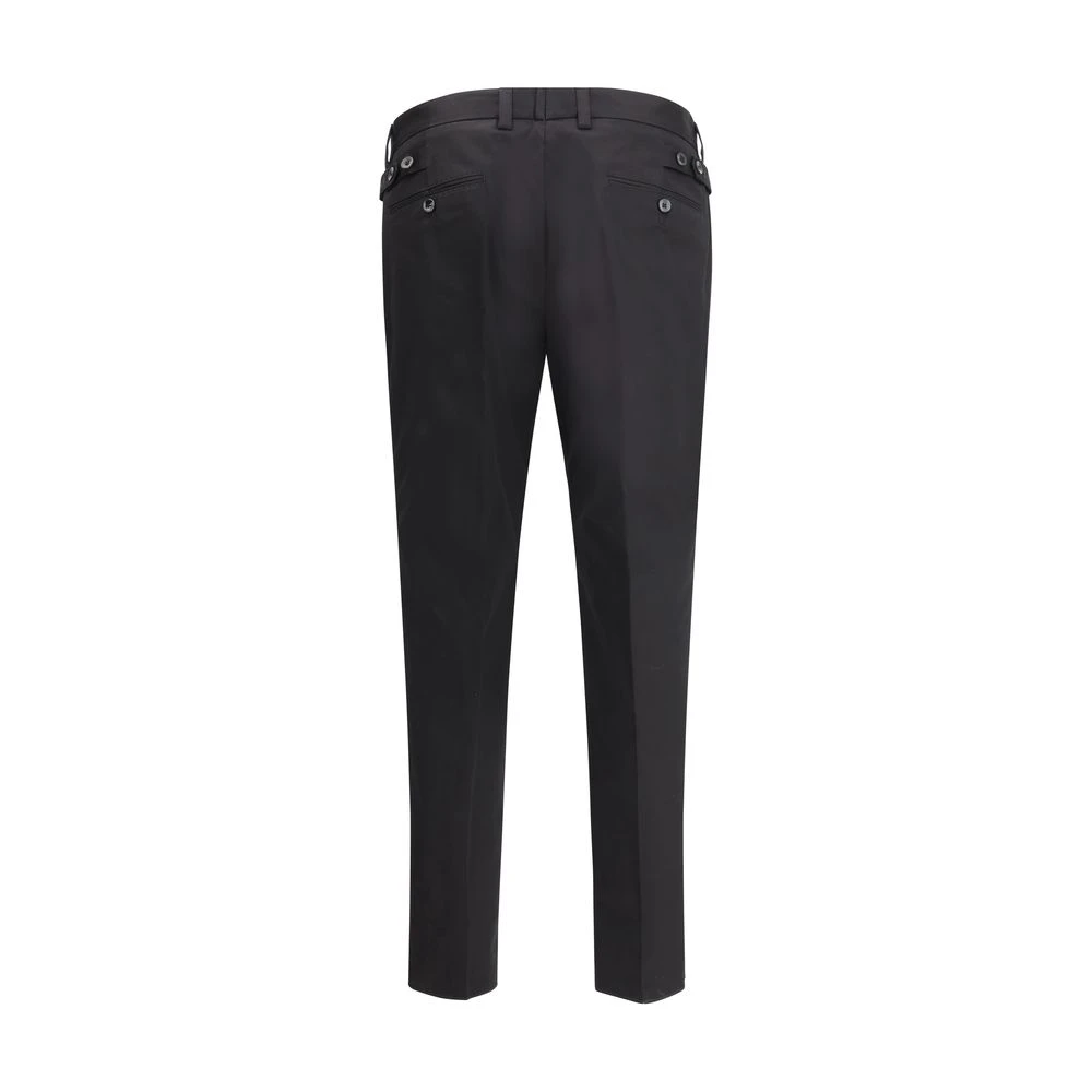 Dolce & Gabbana Katoenen broek met knoop en rits Black Heren