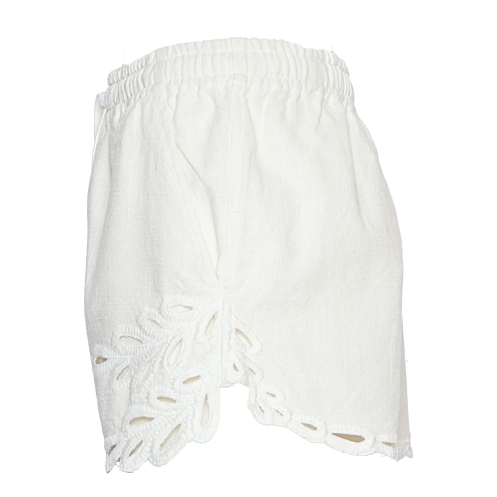 Isabel marant Witte Bermuda Shorts met Borduurwerk White Dames