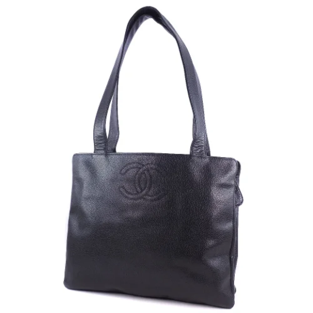 Chanel Vintage Pre-owned Leather totes Black Dames