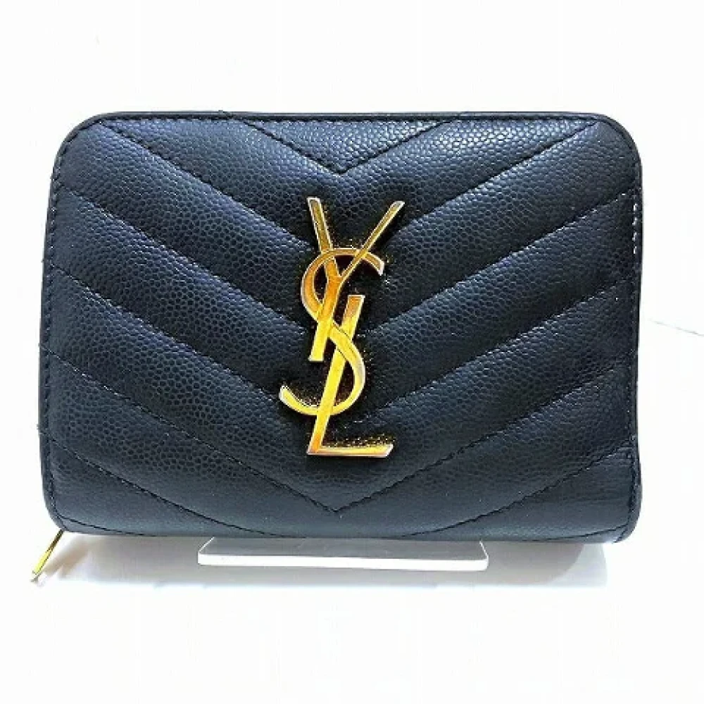 Yves Saint Laurent Vintage Pre-owned Leather wallets Black Dames