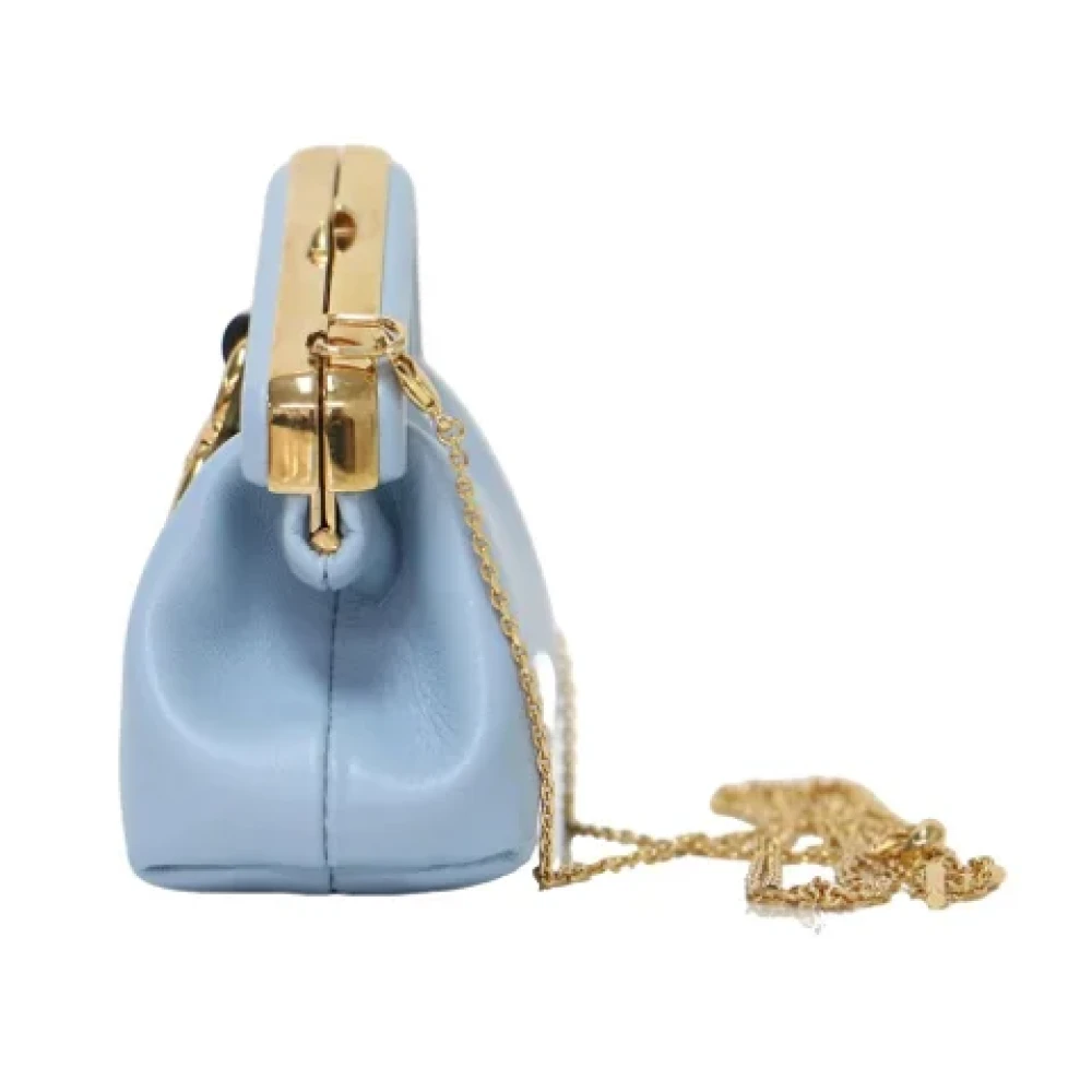 Fendi Vintage Pre-owned Leather clutches Blue Dames