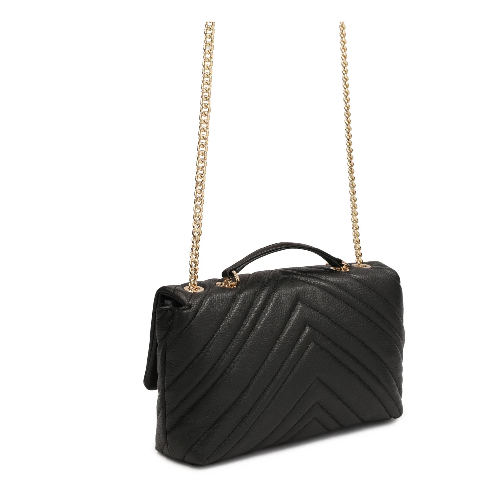 Kazar Klassieke zwarte schoudertas met een ketting Black Dames