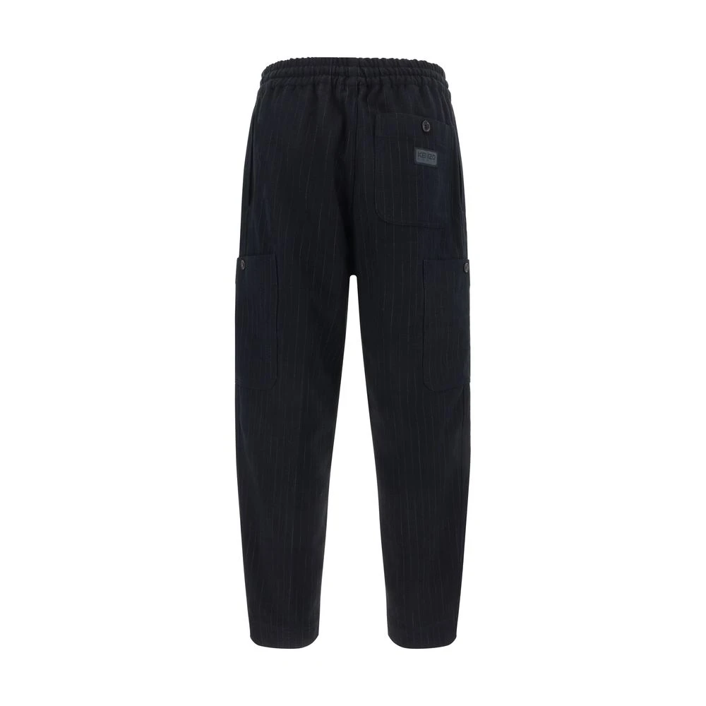 Kenzo Gestreepte katoenen broek met trekkoord taille Black Heren