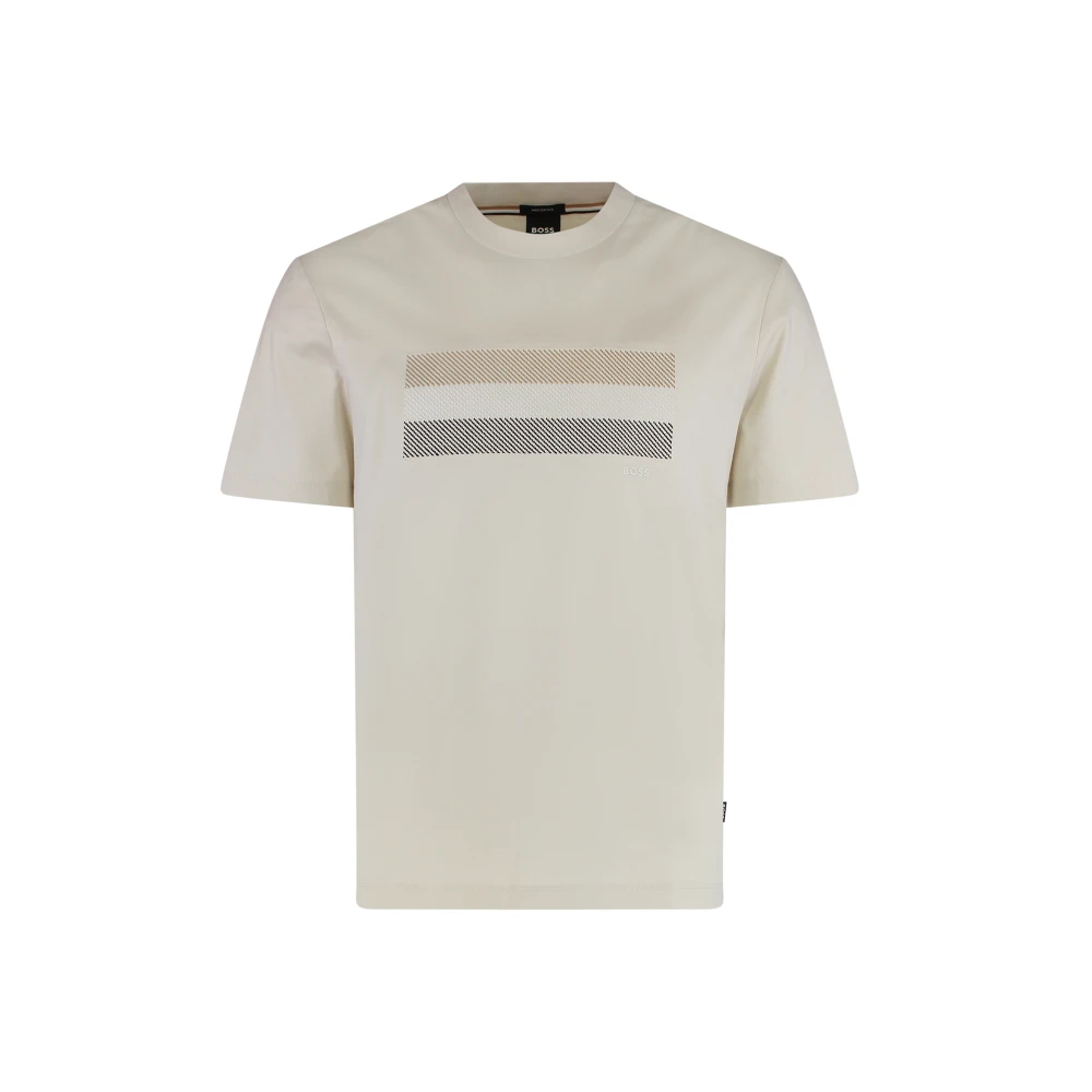 Hugo Men's Beige T-Shirts, S, Crew Neck T-Shirt